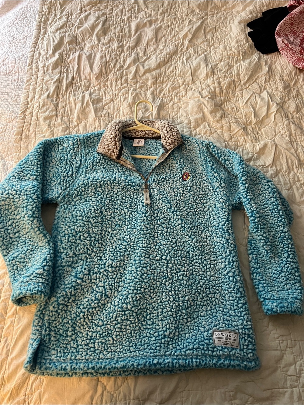 Odd Future (OFWGKTA) Ombré Blue Sherpa Fleece Quarter zip pullover. Size S